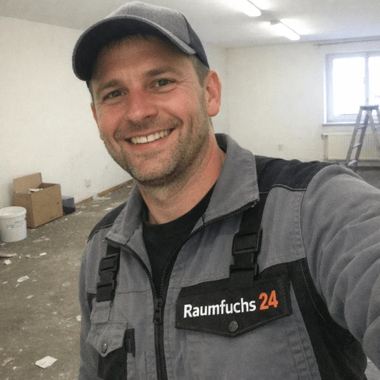 Fachkraft von Raumfuchs 24 in sauberer Arbeitskleidung